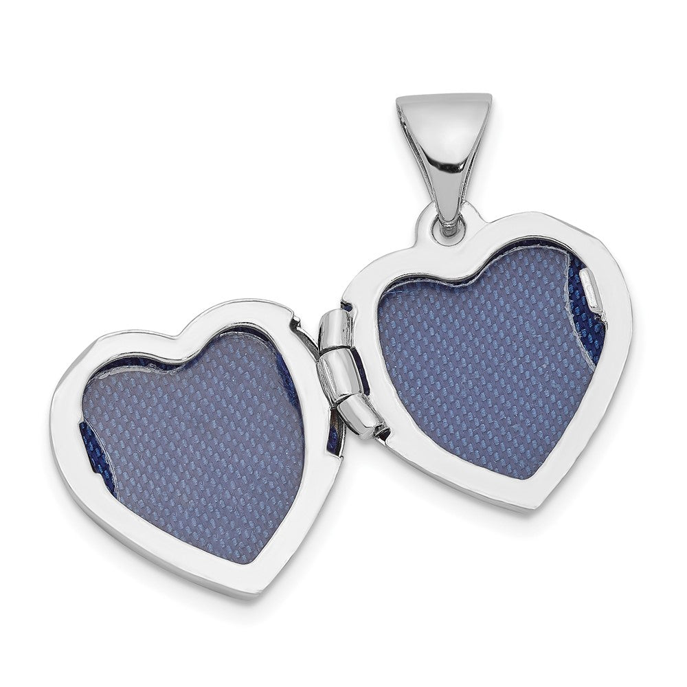 SSP Sterling Silver Rhodium-plated 13mm Heart Locket