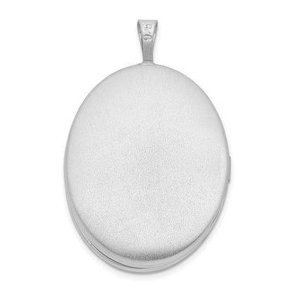 SSP Sterling Silver Platinum-plated Oval Tree 26mm Locket