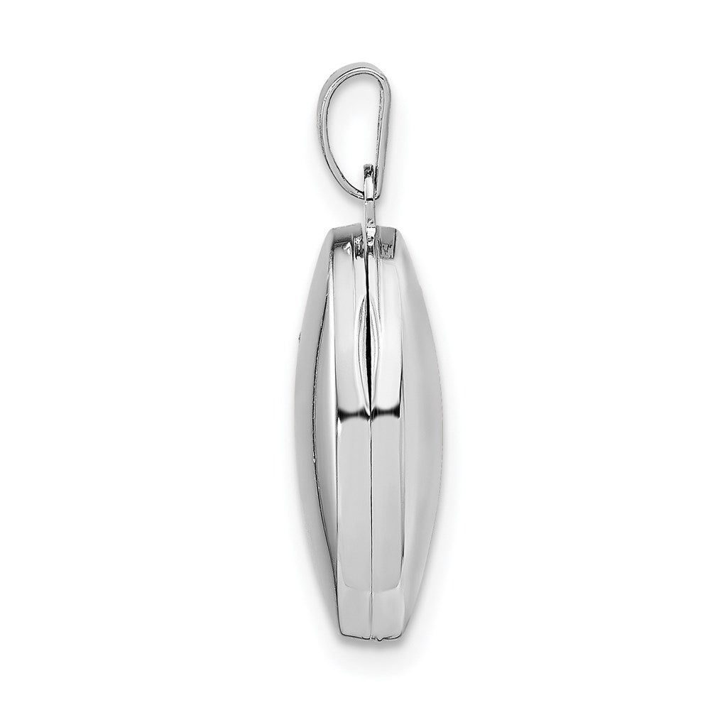 SSP Sterling Silver Rhodium-plated Polished 17mm Domed Oval Locket