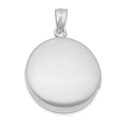 DSS Sterling Silver Rhodium-plated 20mm Diamond Polished Round Locket