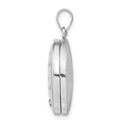 SSP Sterling Silver Rh-pltd 20mm Diamond Always On My Mind Round Locket