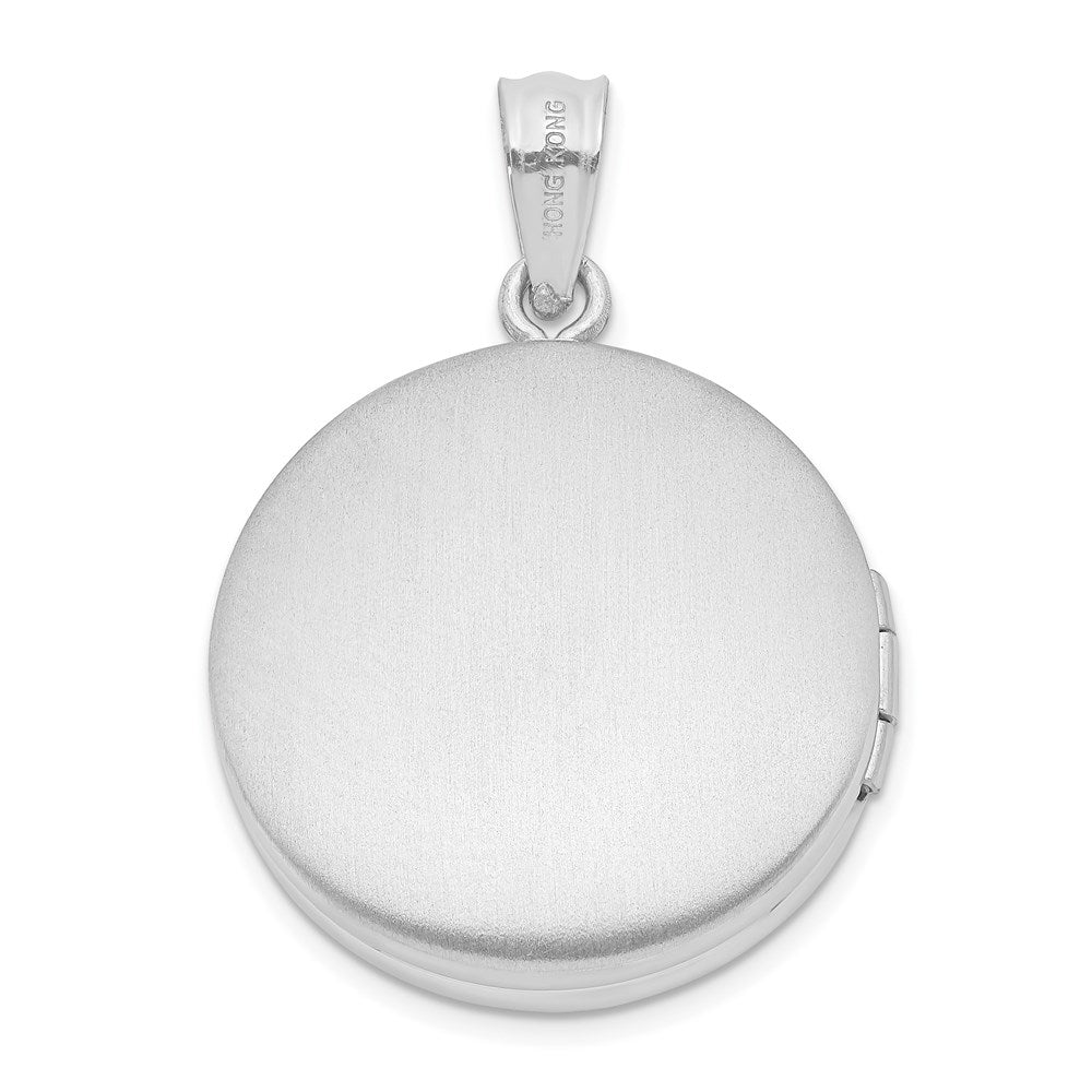 SSP Sterling Silver Rh-pltd 20mm Diamond Always On My Mind Round Locket