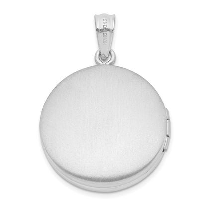 SSP Sterling Silver Rh-pltd 20mm Diamond Always On My Mind Round Locket