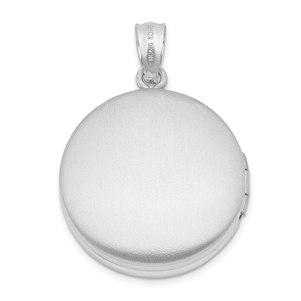 SSP Sterling Silver Rh-pltd 20mm Diamond LOVE TO THE MOON Round Locket
