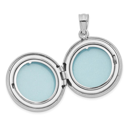 SSP Sterling Silver Rh-pltd 20mm Diamond LOVE TO THE MOON Round Locket