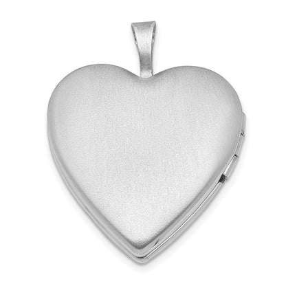 SSP Sterling Silver Rhodium-plated Satin & Polished XO Heart Locket