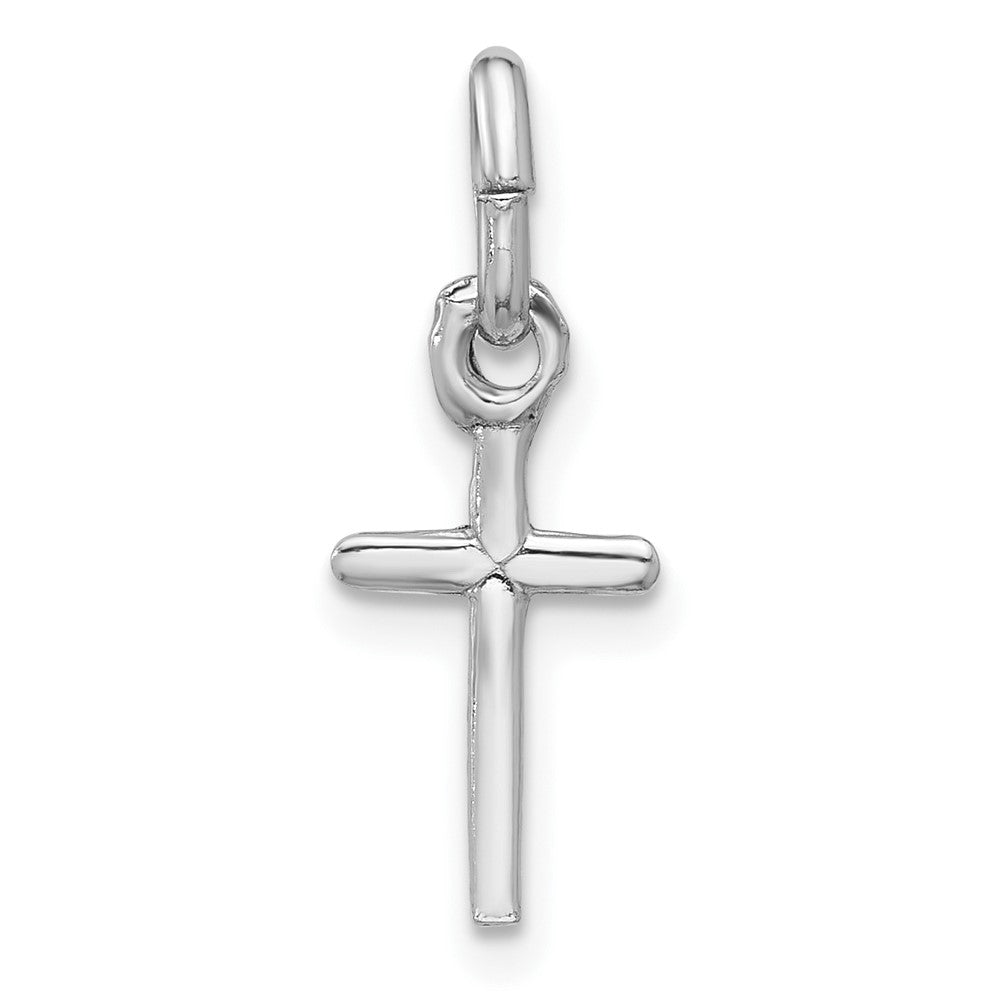 SSCM Sterling Silver Rhodium-plated Cross Charm
