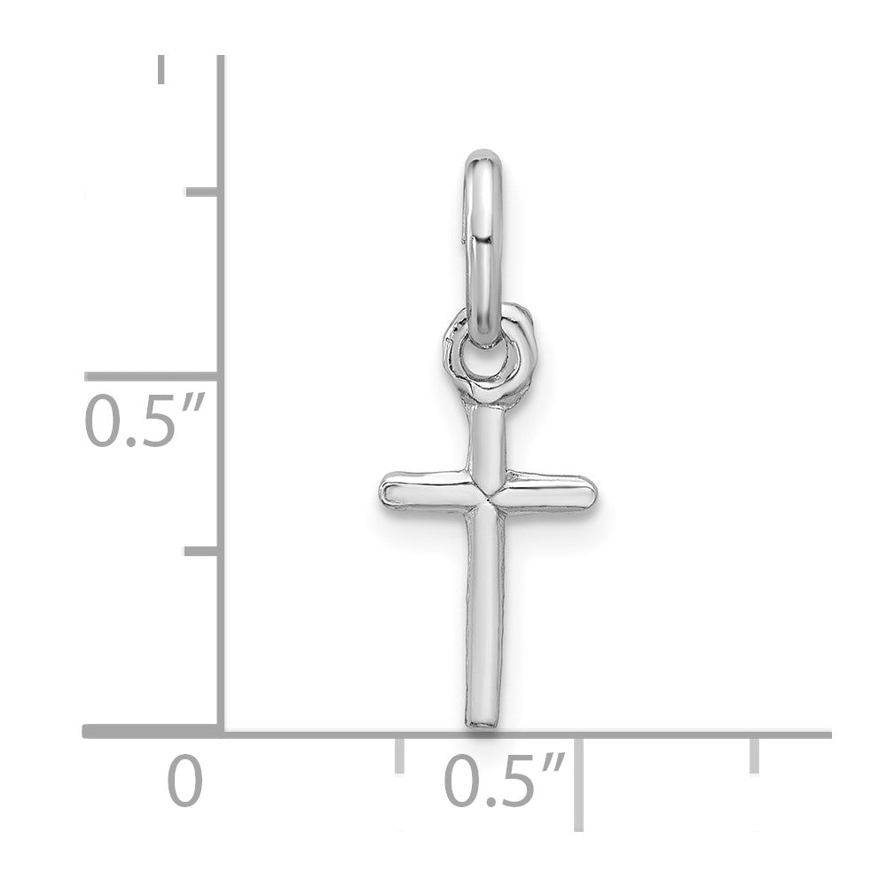 SSCM Sterling Silver Rhodium-plated Cross Charm