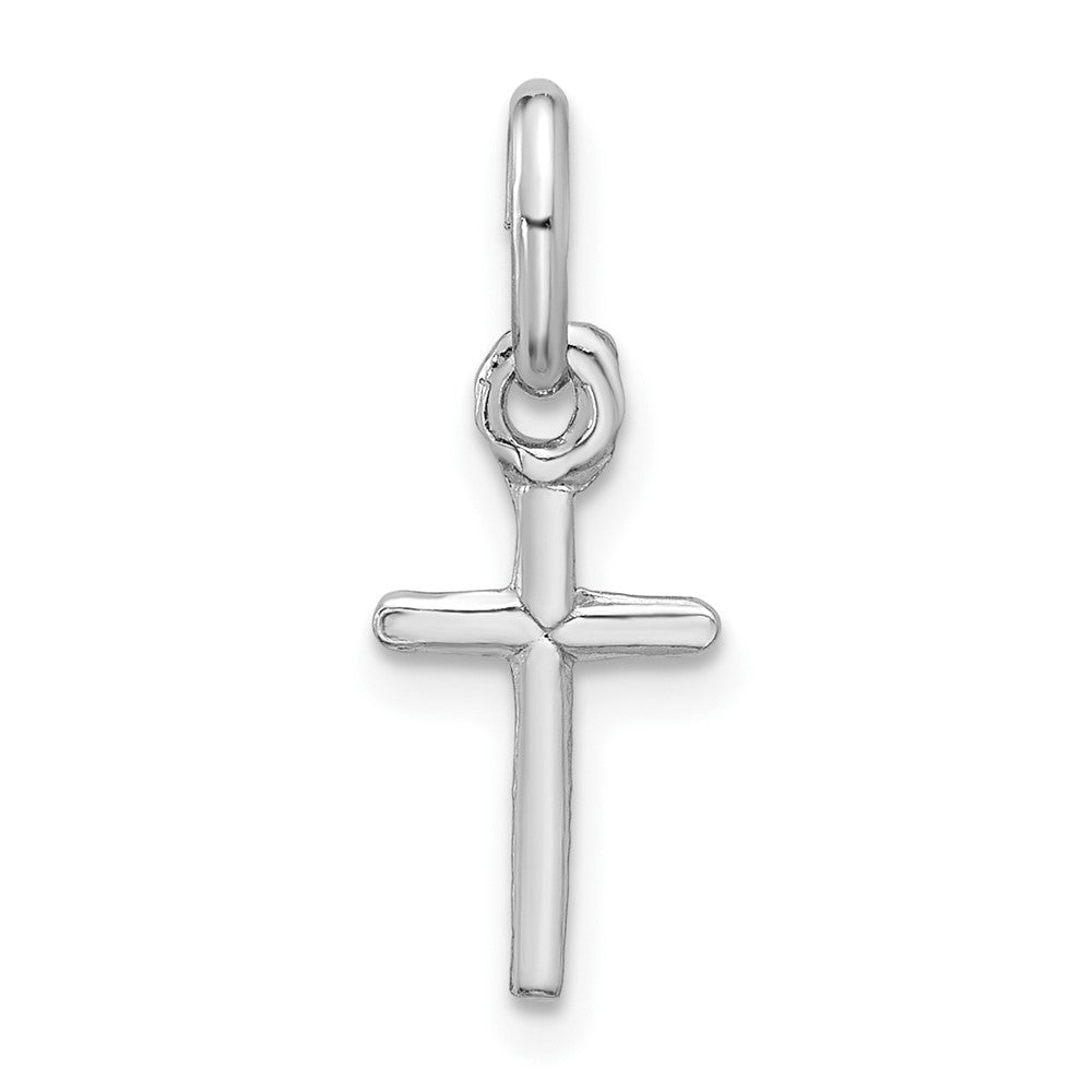 SSCM Sterling Silver Rhodium-plated Cross Charm
