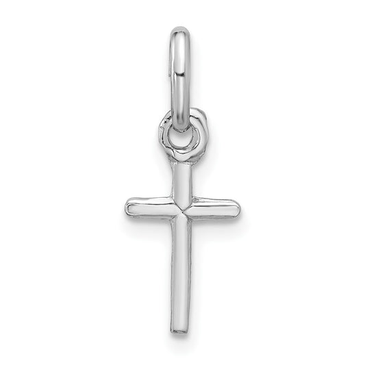 SSCM Sterling Silver Rhodium-plated Cross Charm