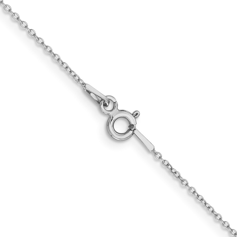 SSC Sterling Silver 1mm Rhodium-plated Cable Chain