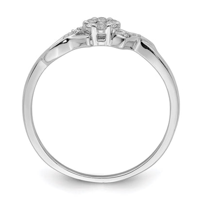 DSS Sterling Silver Rhodium Plated Diamond Ring