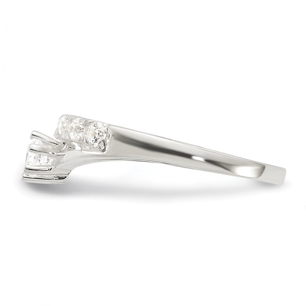 SSCZ Sterling Silver Row and Solitaire CZ Ring