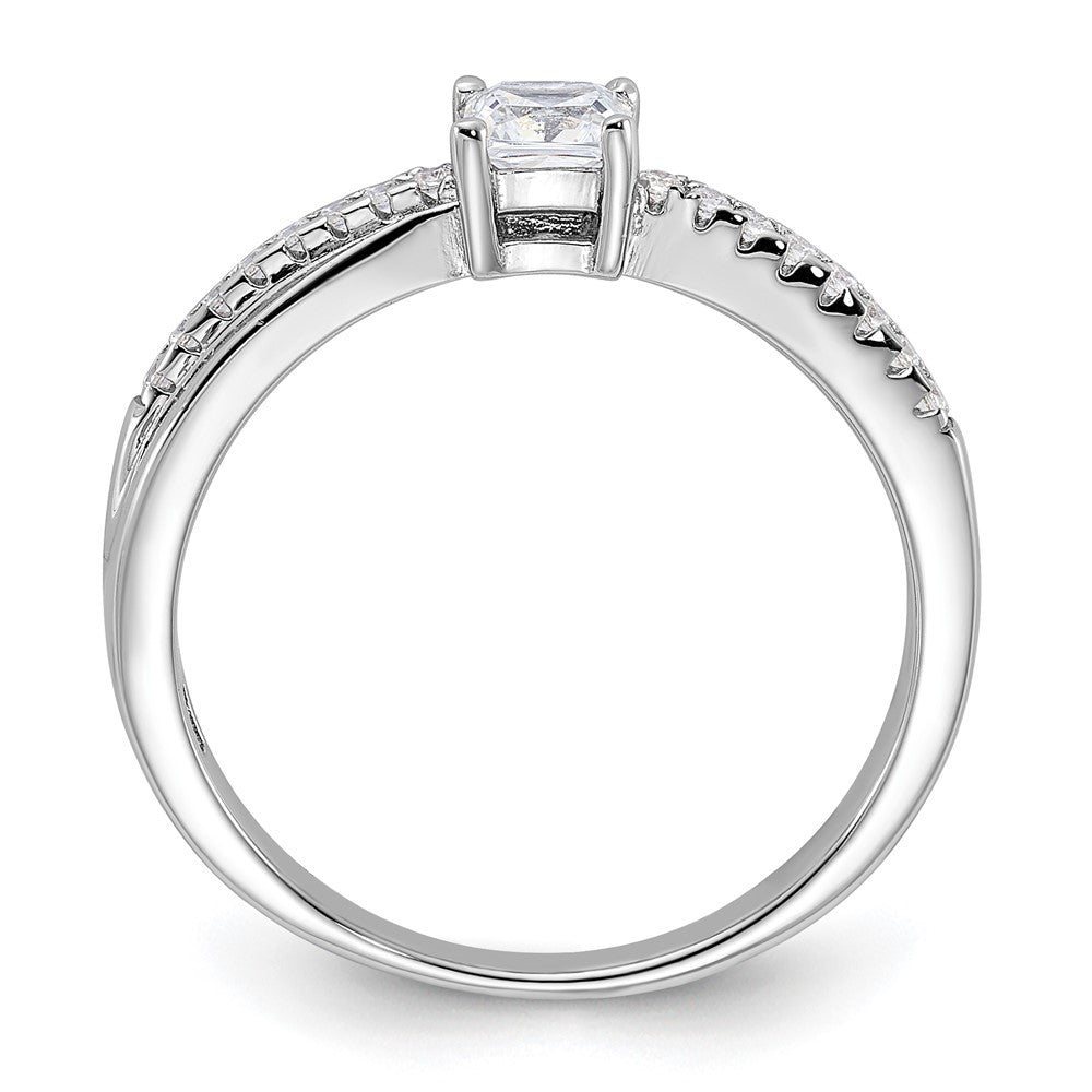 SSCZ Sterling Silver Rhodium-plated Polished & CZ Ring