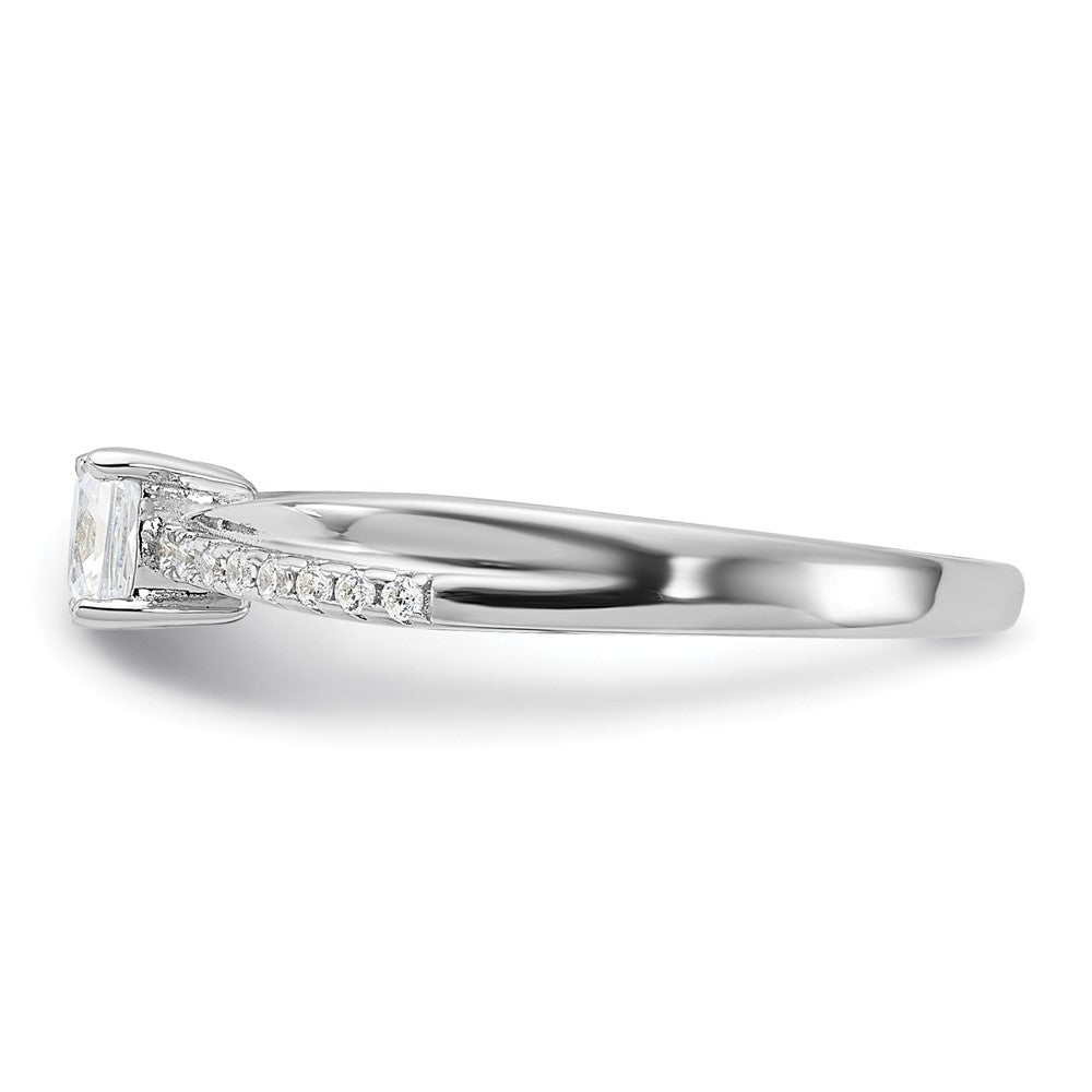 SSCZ Sterling Silver Rhodium-plated Polished & CZ Ring