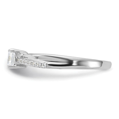 SSCZ Sterling Silver Rhodium-plated Polished & CZ Ring