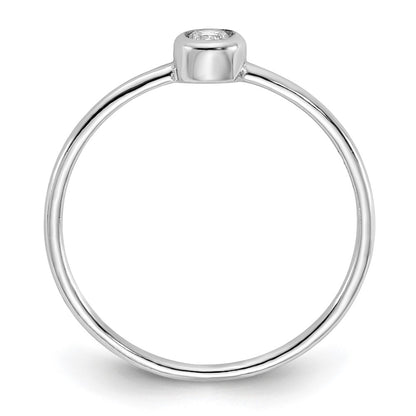 SSCZR Sterling Silver Rhodium-plated Polished CZ Circle Ring