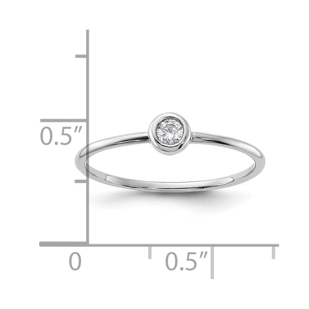 SSCZ Sterling Silver Rhodium-plated Polished CZ Circle Ring