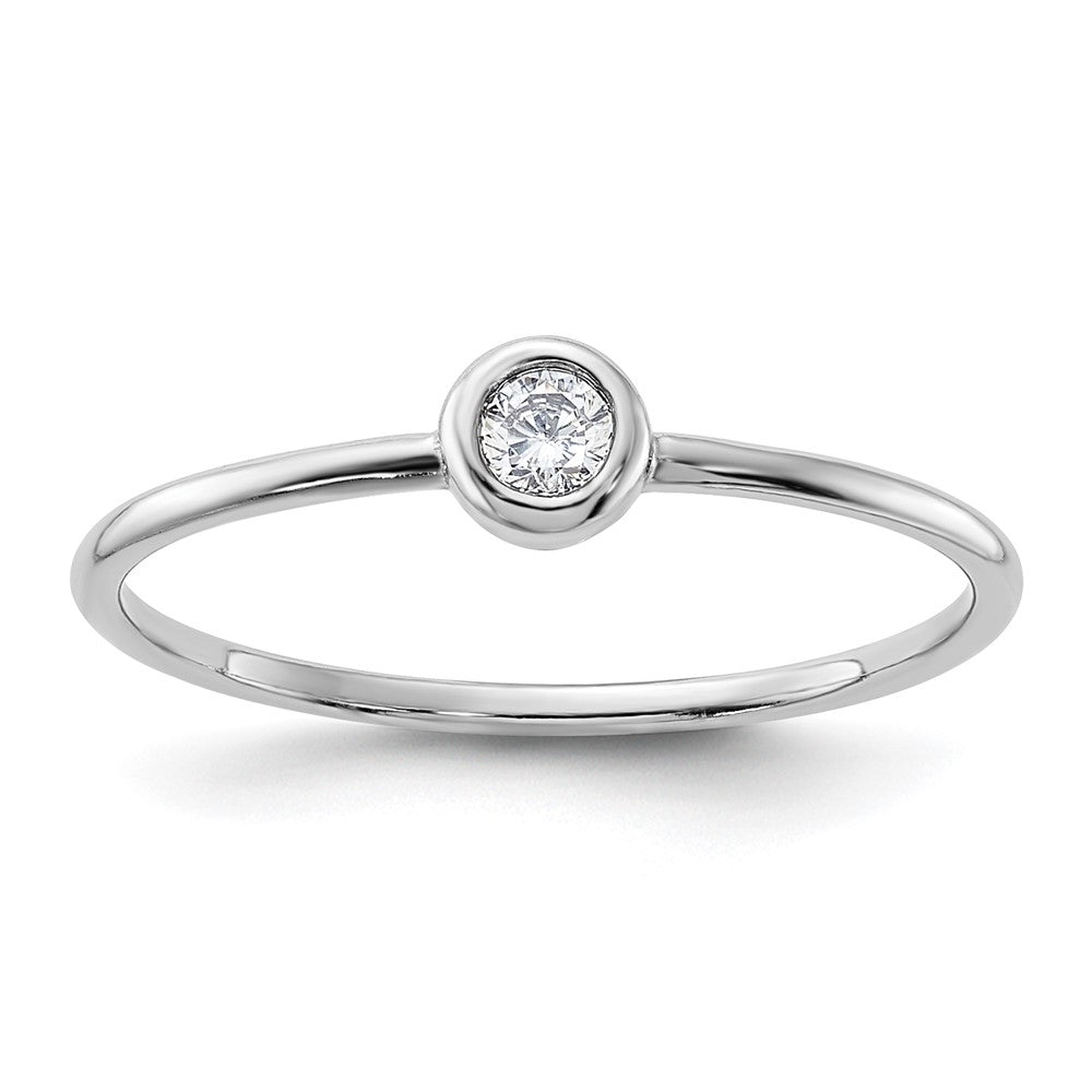 SSCZ Sterling Silver Rhodium-plated Polished CZ Circle Ring