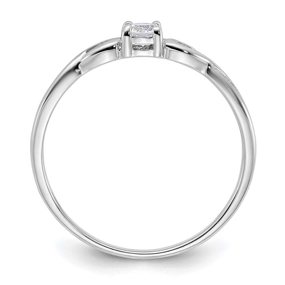 SSCZR Sterling Silver Rhodium-plated and CZ Ring