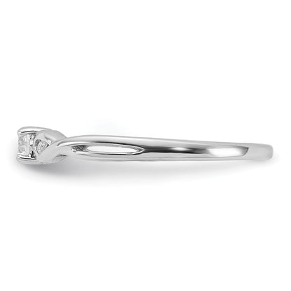 SSCZ Sterling Silver Rhodium-plated and CZ Ring