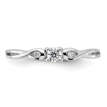 SSCZ Sterling Silver Rhodium-plated and CZ Ring