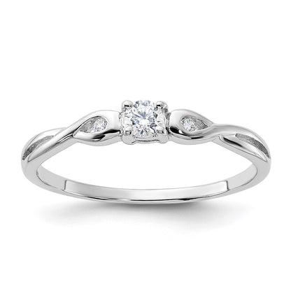 SSCZR Sterling Silver Rhodium-plated and CZ Ring