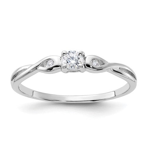 SSCZR Sterling Silver Rhodium-plated and CZ Ring