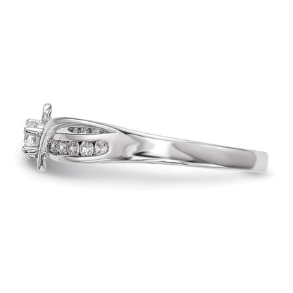 SSCZ Sterling Silver Rhodium-plated CZ Ring
