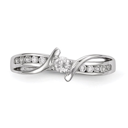 SSCZR Sterling Silver Rhodium-plated CZ Ring