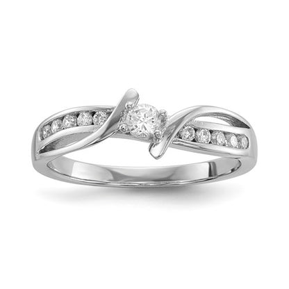 SSCZ Sterling Silver Rhodium-plated CZ Ring