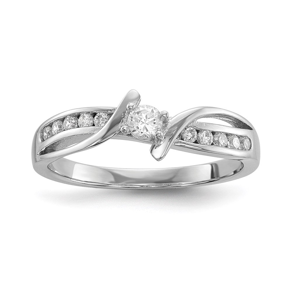 SSCZ Sterling Silver Rhodium-plated CZ Ring