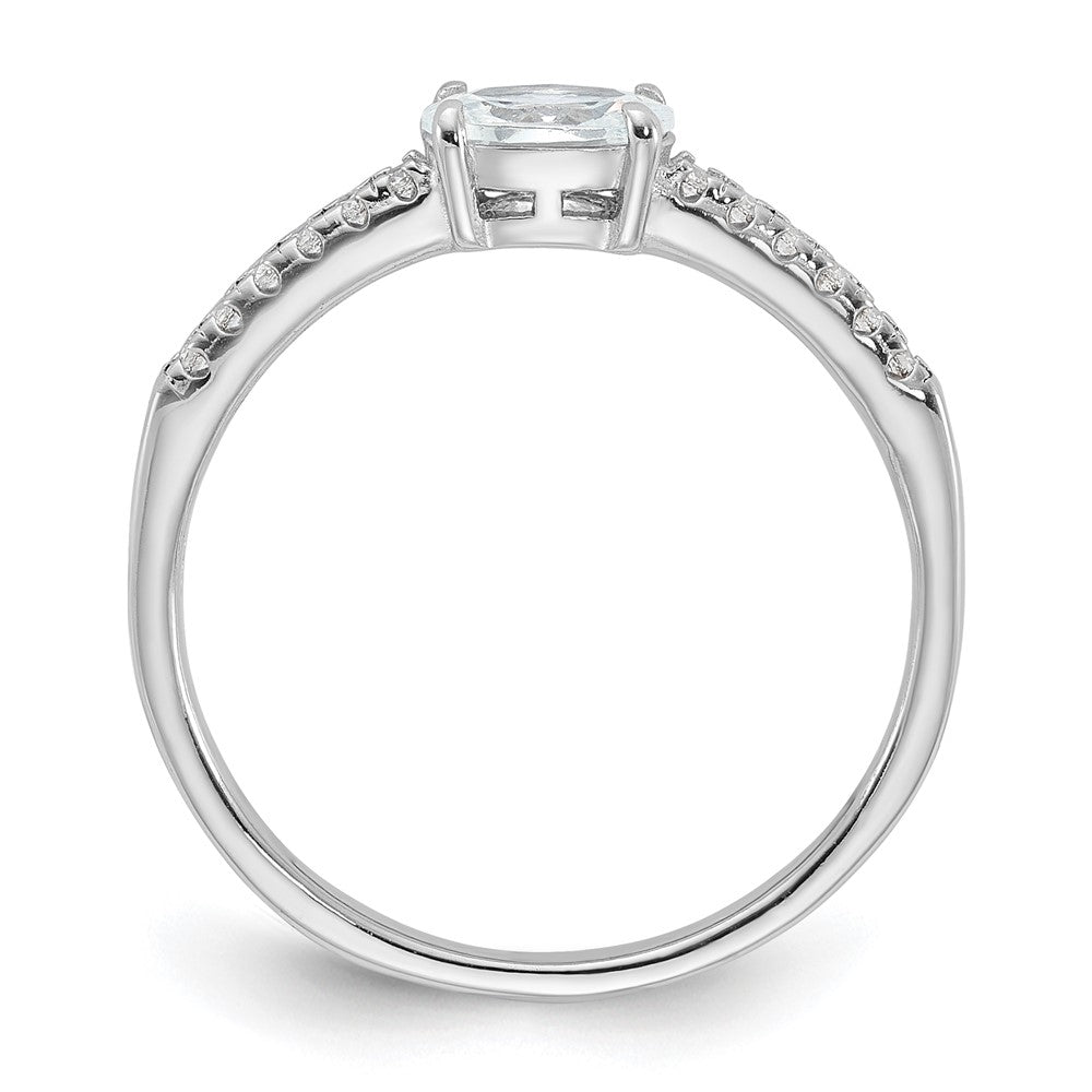 SSCZR Sterling Silver Rhodium-plated Oval CZ Ring