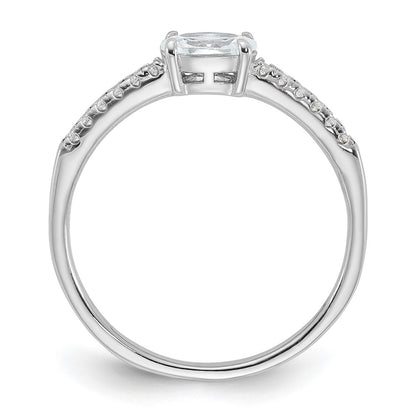 SSCZR Sterling Silver Rhodium-plated Oval CZ Ring