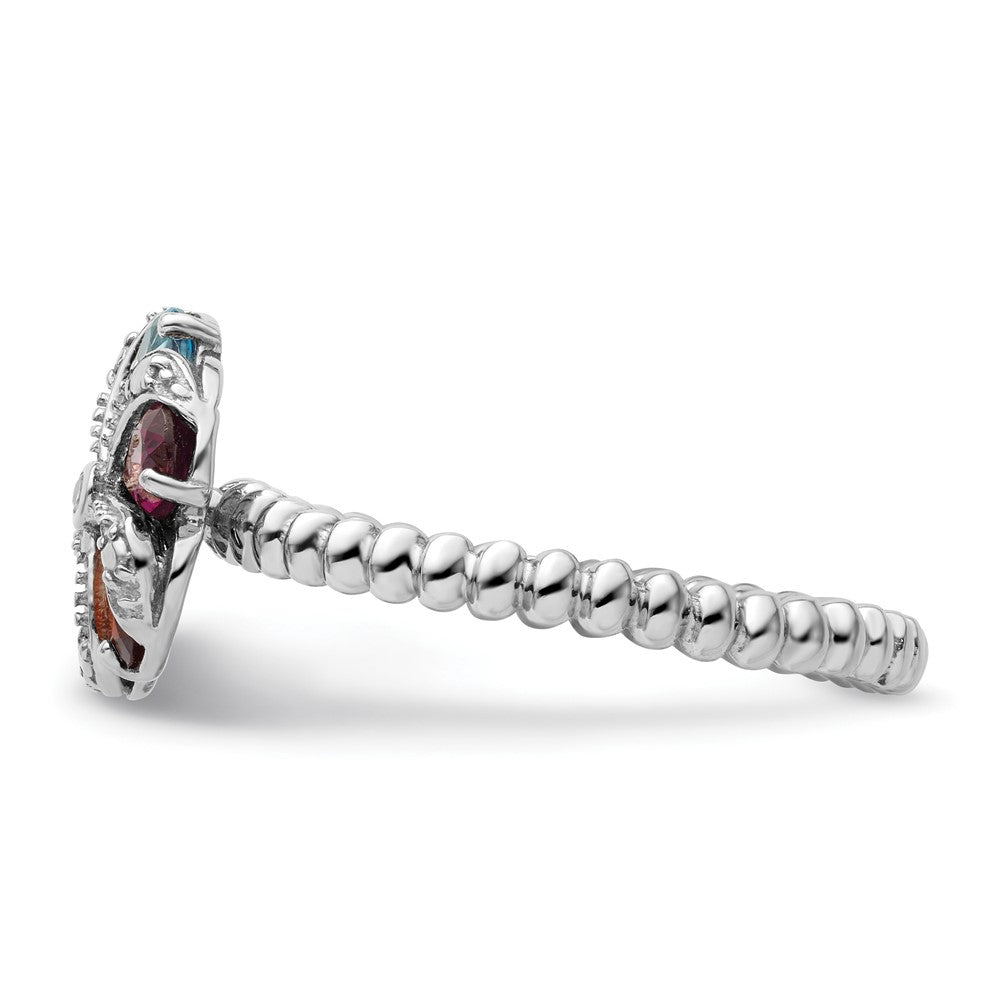 GSSR Sterling Silver Gemstone & Diamond Ring