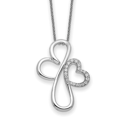 Sentimental Expressions Sterling Silver Rhodium-plated CZ Everlasting Love 18in Necklace