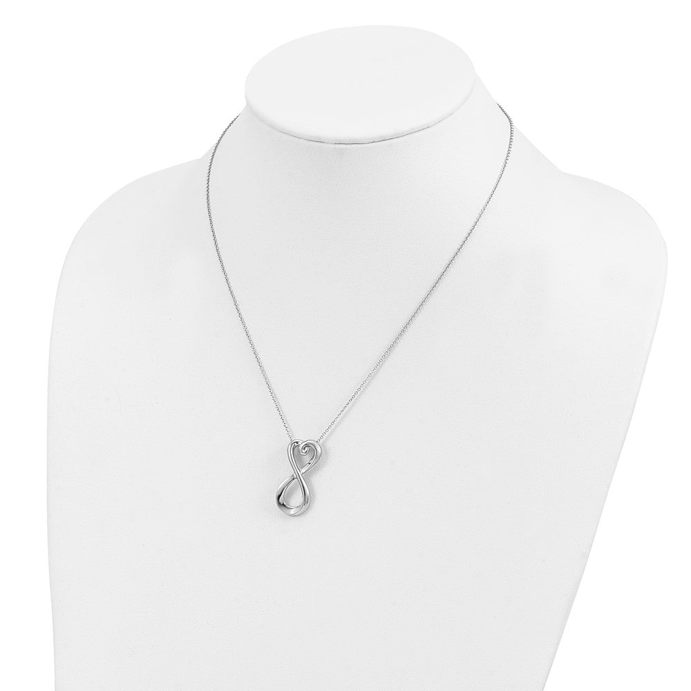 Sentimental Expressions Sterling Silver Rhodium-plated Polished Infinite Love 18in Necklace