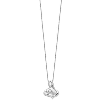 Sentimental Expressions Sterling Silver Rhodium-plated Polished Maternal Bond 18in Necklace