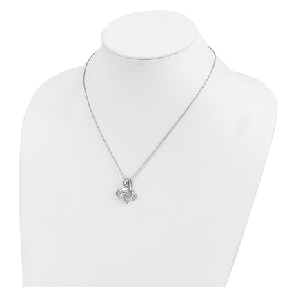 Sentimental Expressions Sterling Silver Rhodium-plated Polished Maternal Bond 18in Necklace