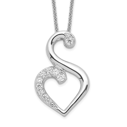 Sentimental Expressions Sterling Silver Rhodium-plated CZ Journey of Friendship 18in Necklace