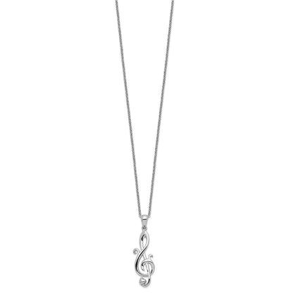 Sentimental Expressions Sterling Silver Rhodium-plated Love Note 18in Necklace