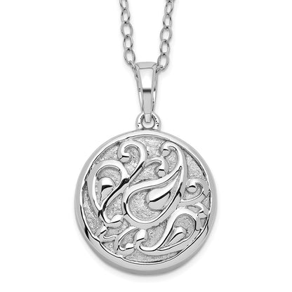 Sentimental Expressions Sterling Silver Rhodium-plated Tear in Circle Ash Holder 18 Inch Necklace