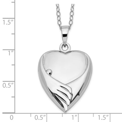 Sentimental Expressions Sterling Silver Rhodium-plated Forever My Baby Ash Holder 18 Inch Necklace