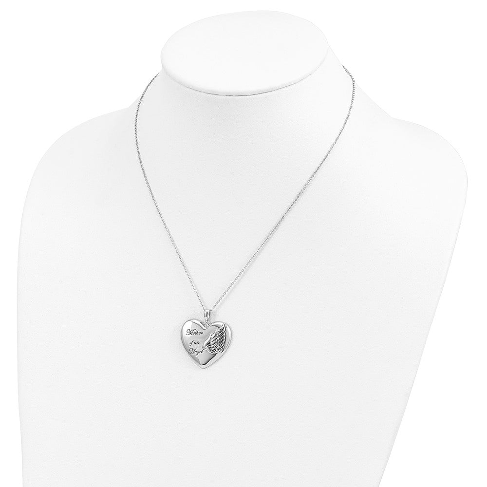 Sentimental Expressions Sterling Silver Rhodium-plated and Antiqued Mother of an Angel 18 Inch Necklace