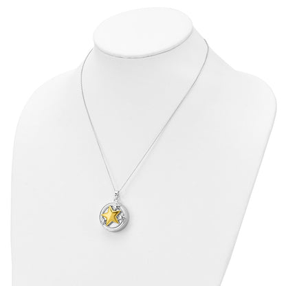 Sentimental Expressions Sterling Silver Rhodium-plated Gold-plated Your Brightest Star Ash Holder 18 Inch Necklace