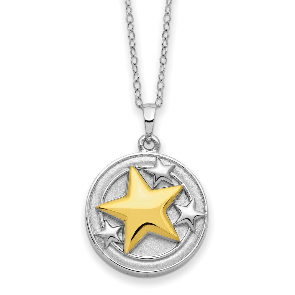 Sentimental Expressions Sterling Silver Rhodium-plated Gold-plated Your Brightest Star Ash Holder 18 Inch Necklace