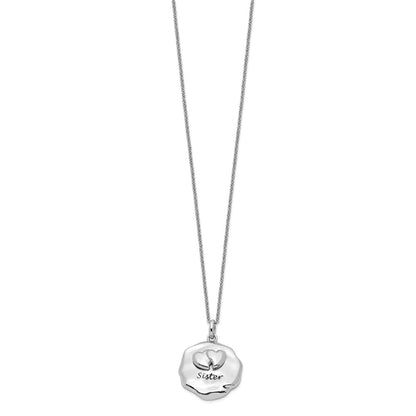 Sentimental Expressions Sterling Silver Rhodium-plated Antiqued For You My Sister 18in. Necklace