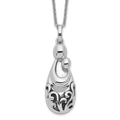 Sentimental Expressions Sterling Silver Rhodium-plated Mother's Pride and Joy 18in. Necklace