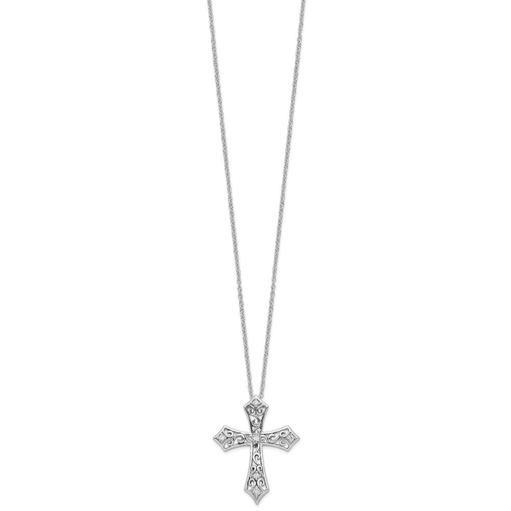 Sentimental Expressions Sterling Silver Rhodium-plated CZ I Still Believe 18in. Necklace