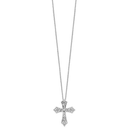 Sentimental Expressions Sterling Silver Rhodium-plated CZ I Still Believe 18in. Necklace